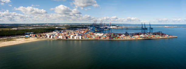 istock Container terminal at Baltic sea, Gdansk, Poland 1344706048