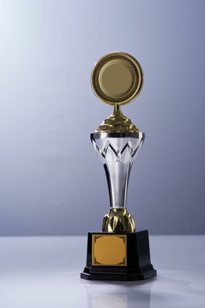 istock Close up trophy on the gray background 1344709506