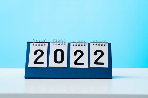 istock New year 2022 calendar on the table 1344711430
