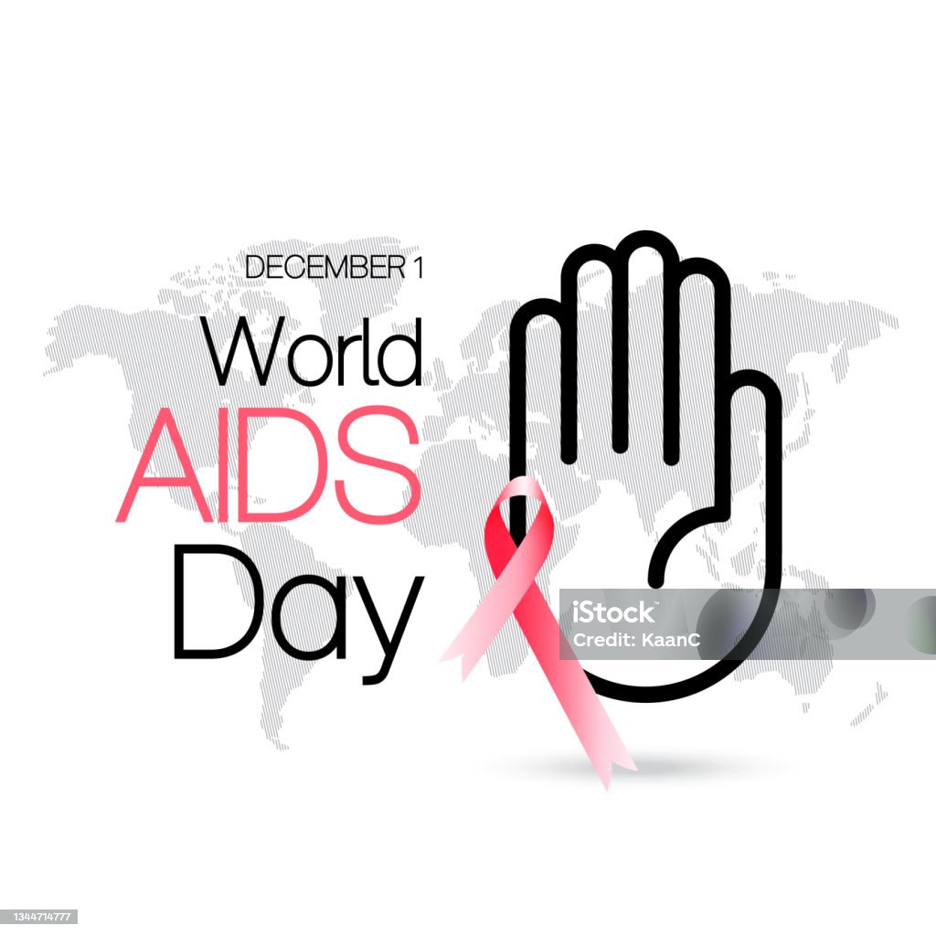 Иллюстрация концептуального фонда Всемирного дня борьбы со СПИДом. Ленточный вектор осведомленности о СПИДе. - Векторная графика World AIDS Day роялти-фри
