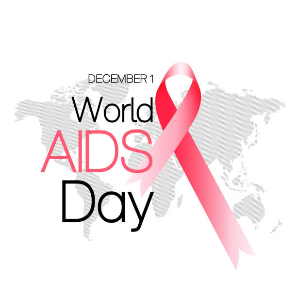 ilustrações de stock, clip art, desenhos animados e ícones de world aids day concept stock illustration. aids awareness ribbon vector. - aids awareness ribbon