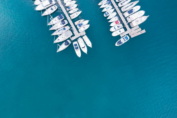 istock Aerial view of harbor 1344717880