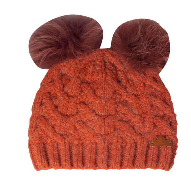 istock women's hat knitted with pompon isolated on white background. warm winter accessory 1344723115