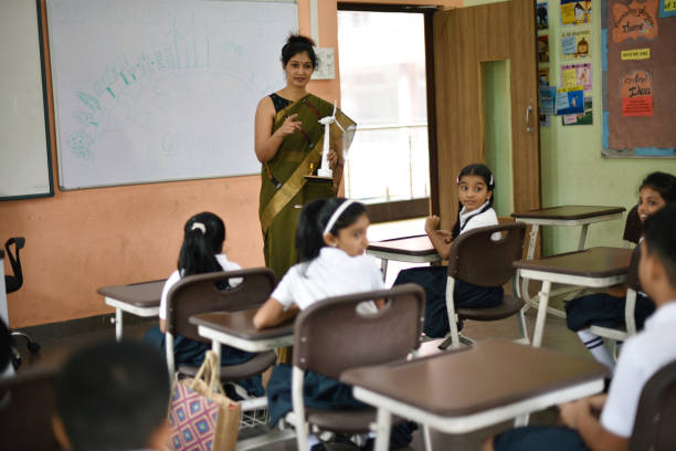 istock Teacher teaching concepts of windmill in the classroom to students 1344727940