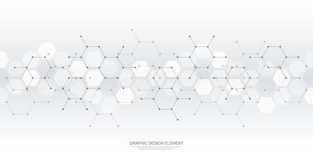 ilustrações, clipart, desenhos animados e ícones de fundo geométrico abstrato com padrão hexágono. o elemento de design da forma hexagonal - 5553