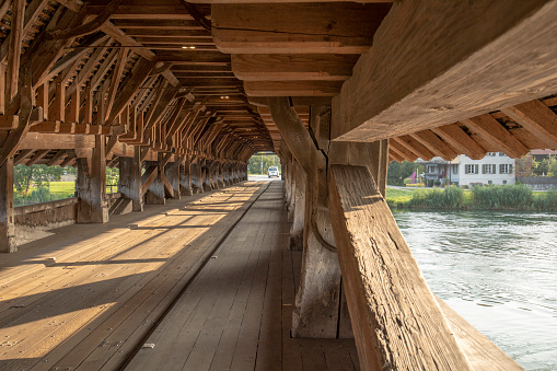 Carved wooden beams