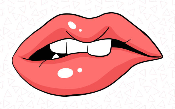 Woman Bite Lip Drawing Illustrations, Royalty-Free Vector Graphics & Clip  Art - iStock