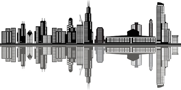 chicago american city skyline illustration