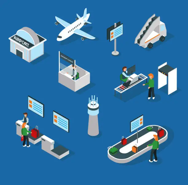 Vector illustration of Isometric Airport