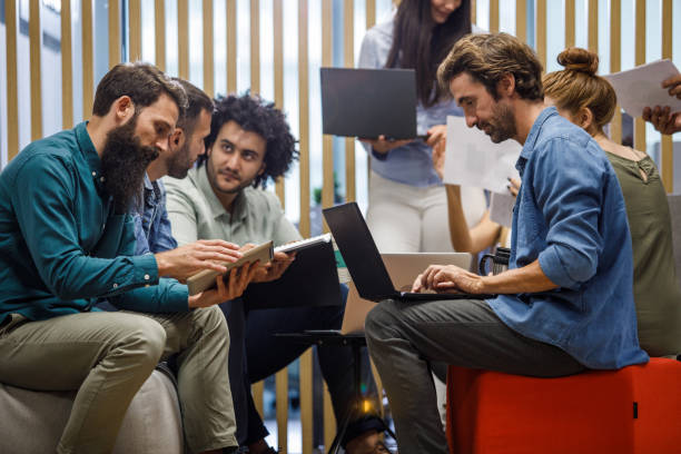 istock Group of diligent business people co-working on a project 1344738685