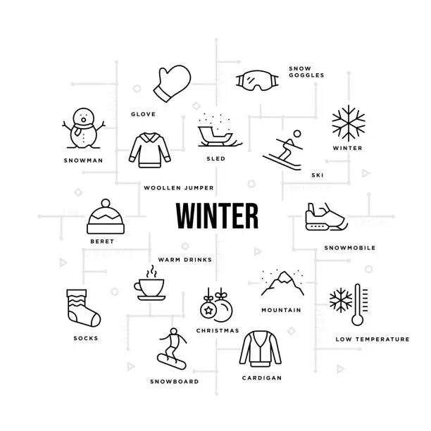 Vector illustration of Winter chart