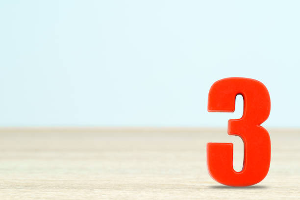 istock Shot of a number three made of red plastic 1344745730