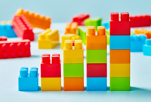 Multi-colored toy blocks chart