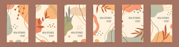 秋の販売ストーリーバナーテンプレートセット。 - abstract autumn backgrounds beauty点のイラスト素材／クリップアート素材／マンガ素材／アイコン素材