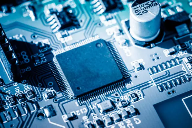 Photo of Close up of integrated circuit board