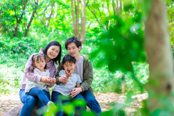 istock Family playing in the forest 1344759258