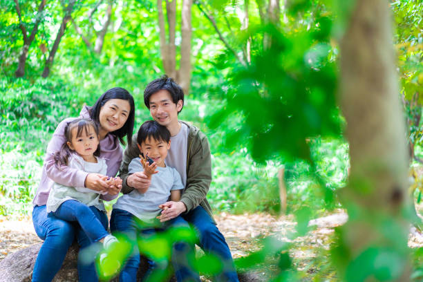 istock Family playing in the forest 1344759261