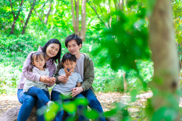 istock Family playing in the forest 1344759264