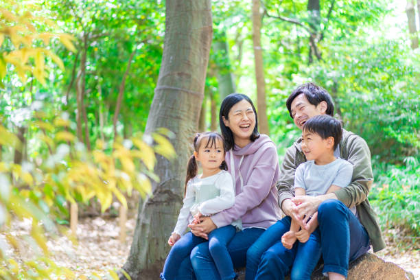 istock Family playing in the forest 1344759265