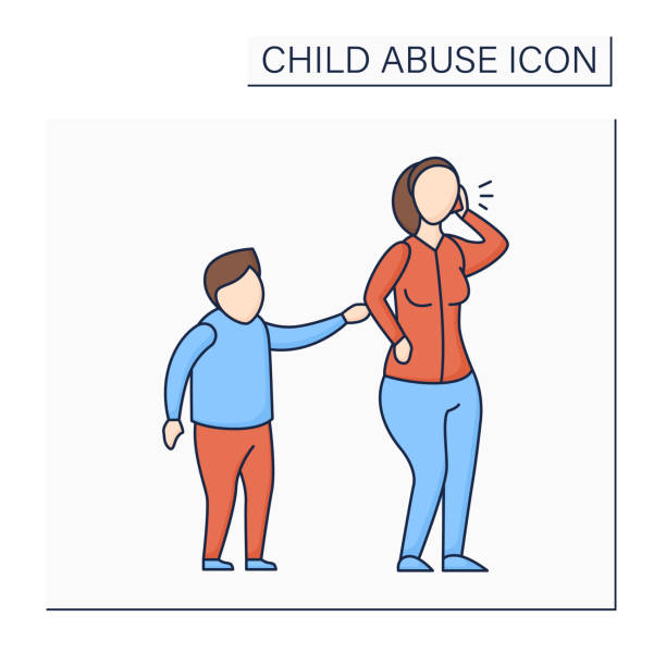 illustrazioni stock, clip art, cartoni animati e icone di tendenza di ignorare l'icona del colore - bullying family violence domination