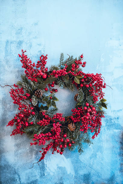 istock Wreath of rowan berries. Christmas 1344764981