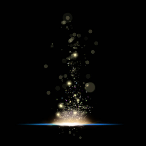 Vitality concept of abstract lights in black