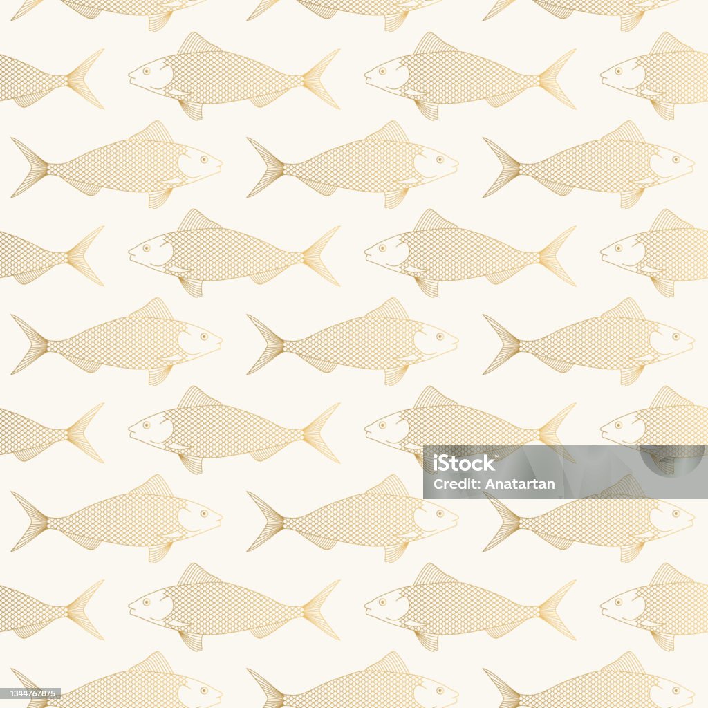 Simple Gold Fish Pattern Elegant Gold Fish Pattern Baby Textile Design Vector Illustration Stock ...