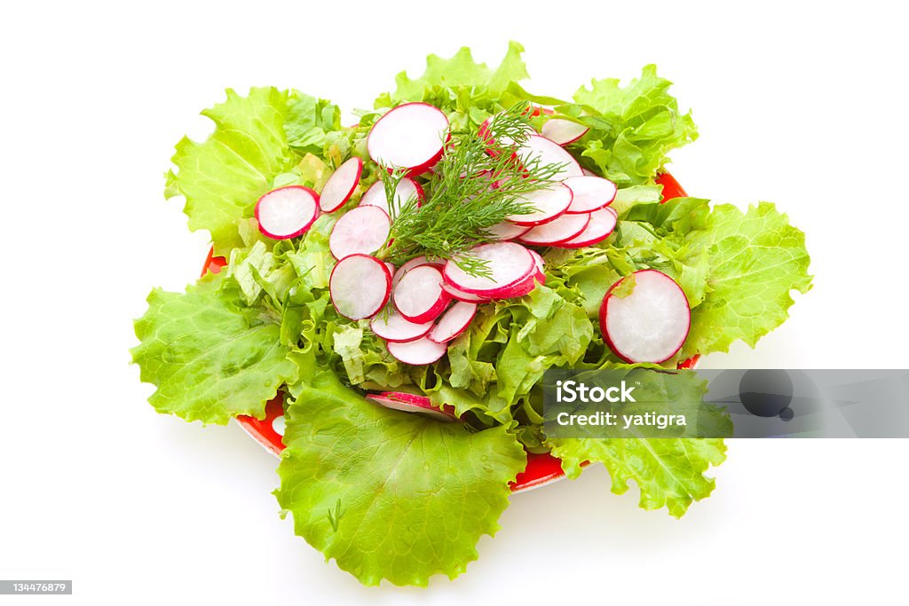 low-calorie salad low-calorie salad with radishes and fresh lattuk with olive oil Abundance Stock Photo