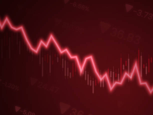 ilustrações de stock, clip art, desenhos animados e ícones de stock commodity cryptocurrency price value decrease recession loss - negative