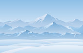 istock Snow Mountain Winter Landscape Background 1344769773