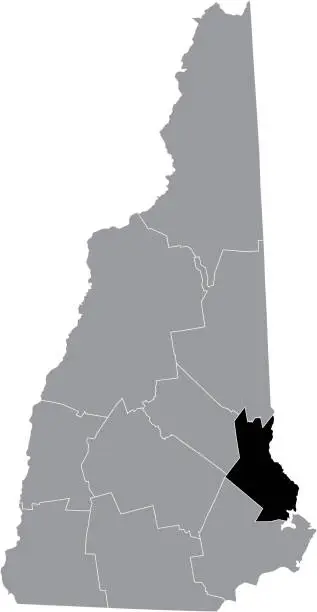 Vector illustration of Location map of the Strafford County of New Hampshire, USA