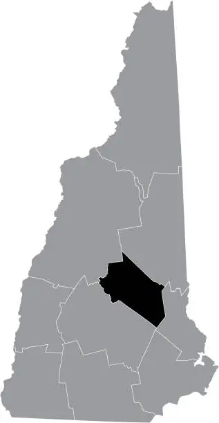 Vector illustration of Location map of the Belknap County of New Hampshire, USA