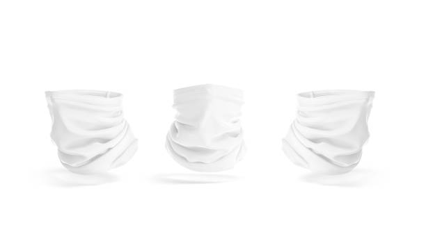 istock blank white neck gaiter mockup, front and side view 1344775106