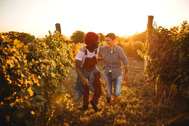 istock Two women in vineyard 1344777230