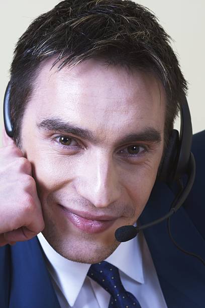 telesales worker stock photo