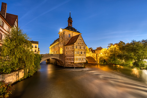 The half-timbered Old Town Hall of Bamberg