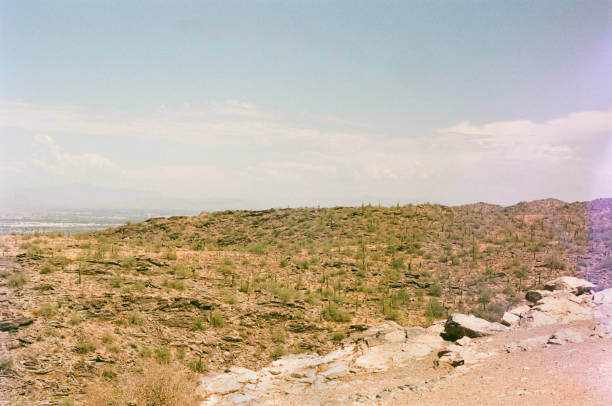 istock Desolate Arizona desert landscape on film 1344780086