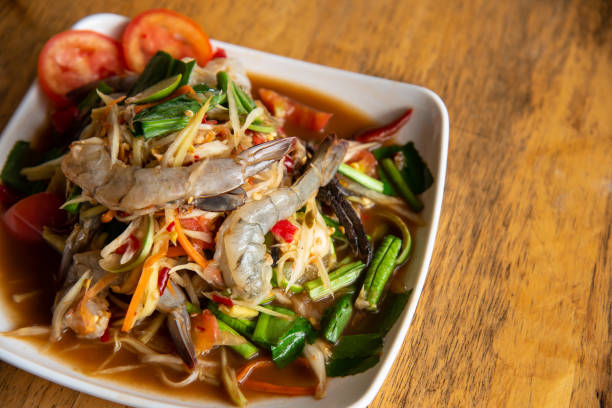 istock Somtam with Fresh Shrimp 1344781256