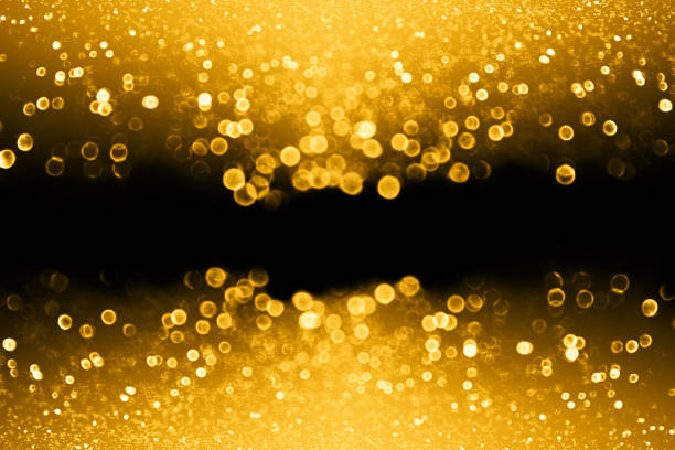 Gold black glitter birthday banner or 50 anniversary background invitation Fancy glam gold black color glitter sparkle celebrate background for happy birthday party invite, 50th 50 wedding anniversary banner, golden coin win, Christmas gala or New Year’s Eve champagne bubble 50th anniversary photos stock pictures, royalty-free photos & images