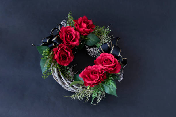 istock gorgeous red roses wreath 1344786737
