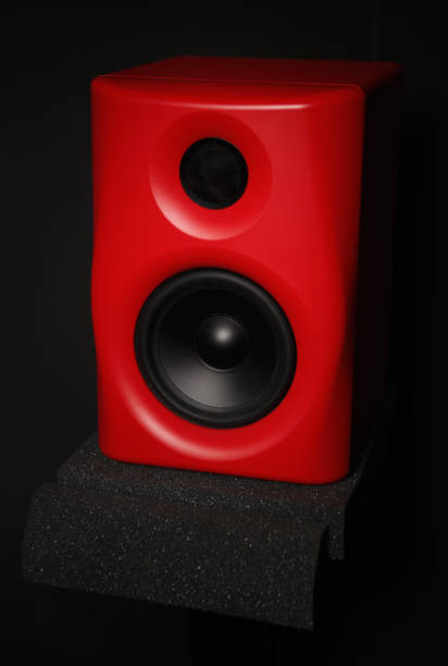 istock Professional studio monitors for musician. High quality speakers in sound recording studio 1344787536
