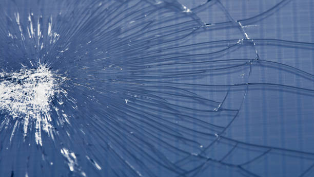 istock Broken glass - white lines on black background, design element. touch screen smartphone with broken screen 1344787952