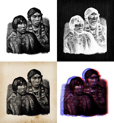 Antique illustration: Eskimos