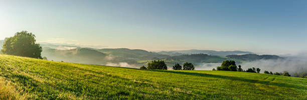istock Panorama view of the Bavarian Forest from Perlesreut 1344790572