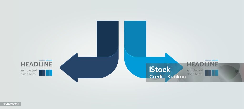 Comparing Arrows Two Arrows Compare Infographic Template Stock Illustration - Download ...