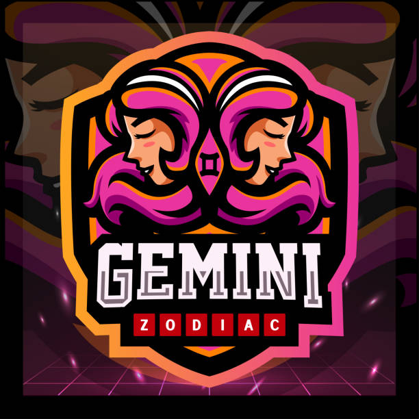Gemini Zodiac Mascot Esports Design Stock Illustration - Download