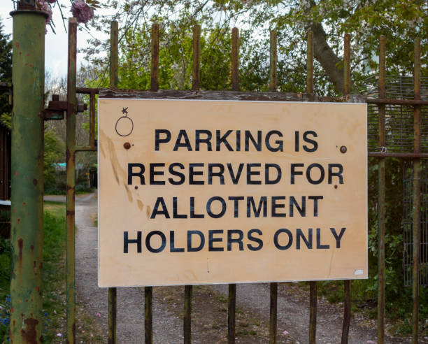 istock Sign on a gate at allotments 1344804065