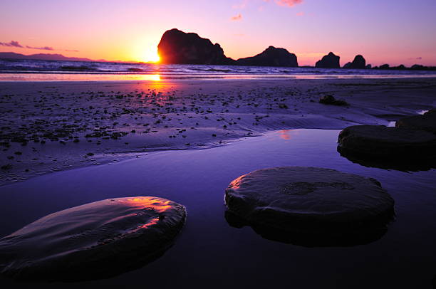 istock beautiful silhouette sunset at tropical sea 134480503