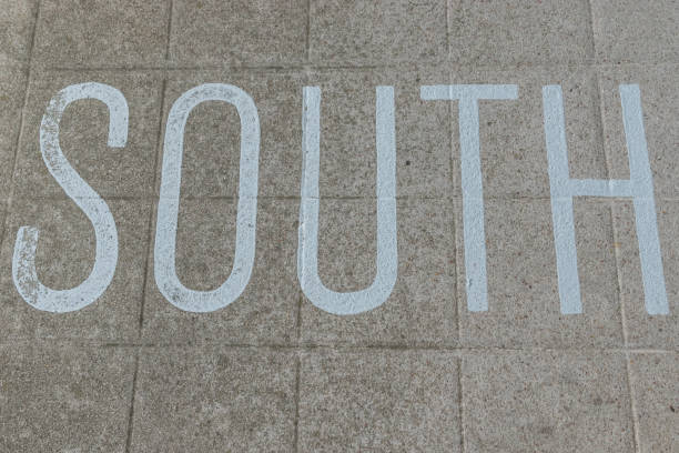 istock the word SOUTH written on the ground 1344808415