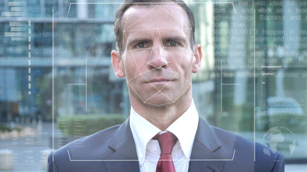 istock Facial Recognition of Businessman, Security Check 1344810216